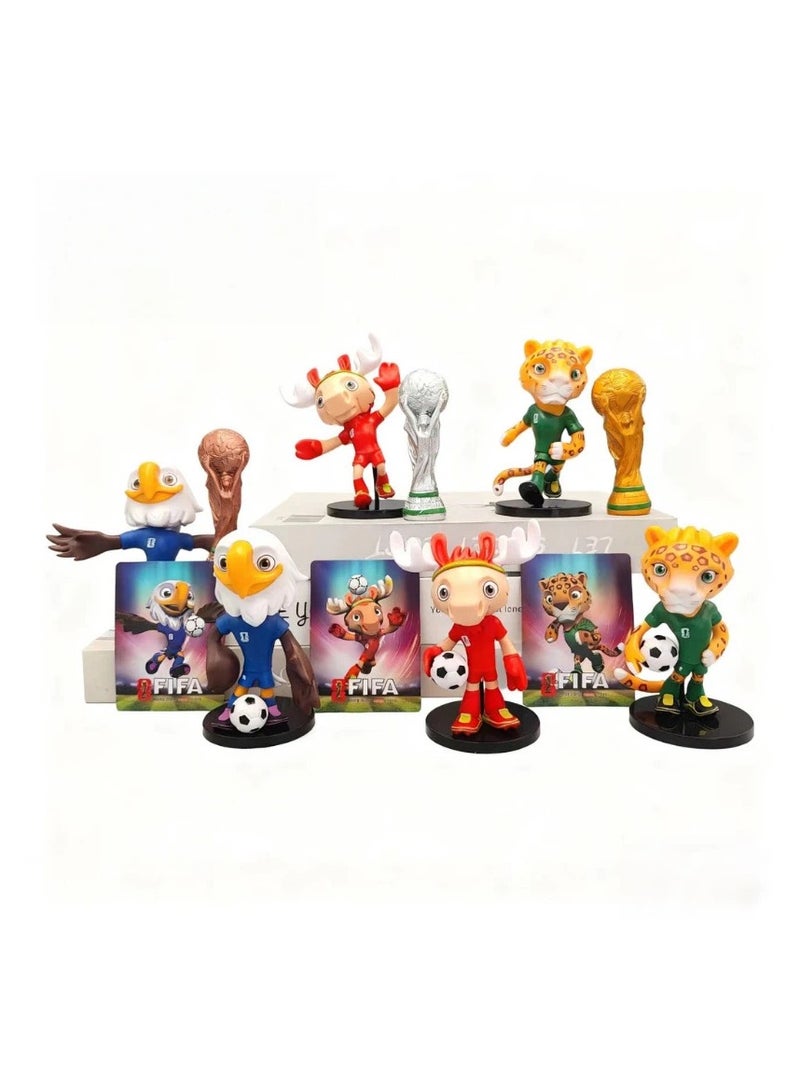 2026 FIFA World Cup Canada-Mexico Mascot Figurines 9-Piece Set Soccer Fan Collectible Dolls Desktop Decorative Ornaments Tournament Collectibles u0026 Gift Merchandise